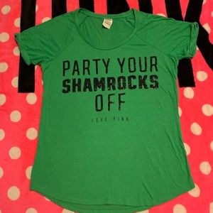 *Sold VS Pink St Patrick’s bling tee Sz m nwot